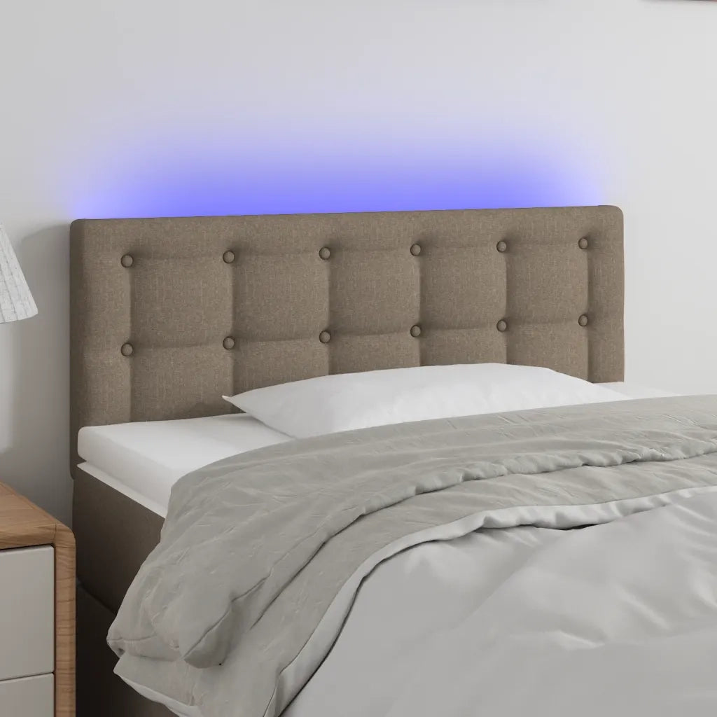Testiera | Testata a LED Tortora 90x5x78/88 cm in Tessuto