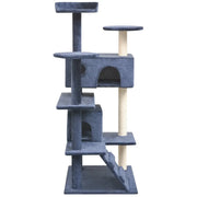 Albero per Gatti con Tiragraffi in Sisal 125 cm Blu Scuro 170479