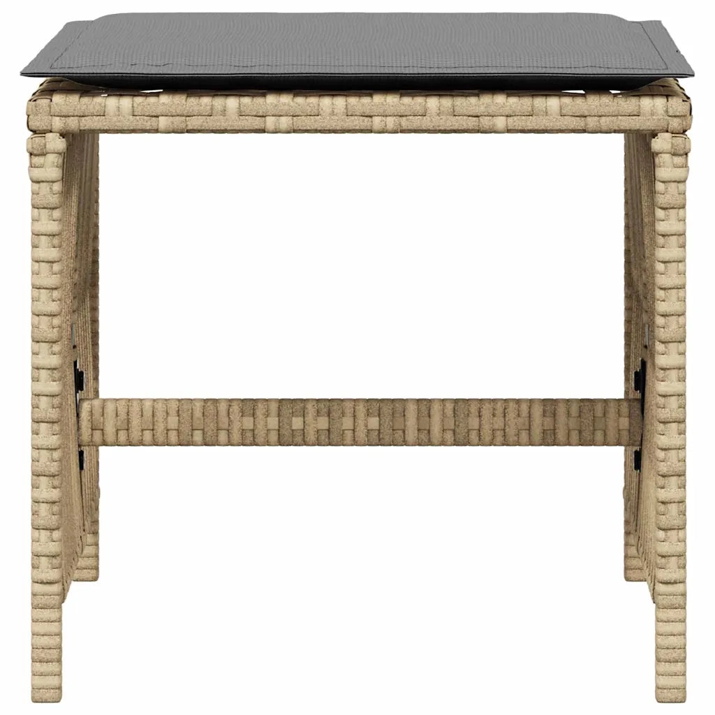 Sgabelli Giardino Cuscini 4 pz Beige Misto 41x41x36cm Polyrattan CFW4921752