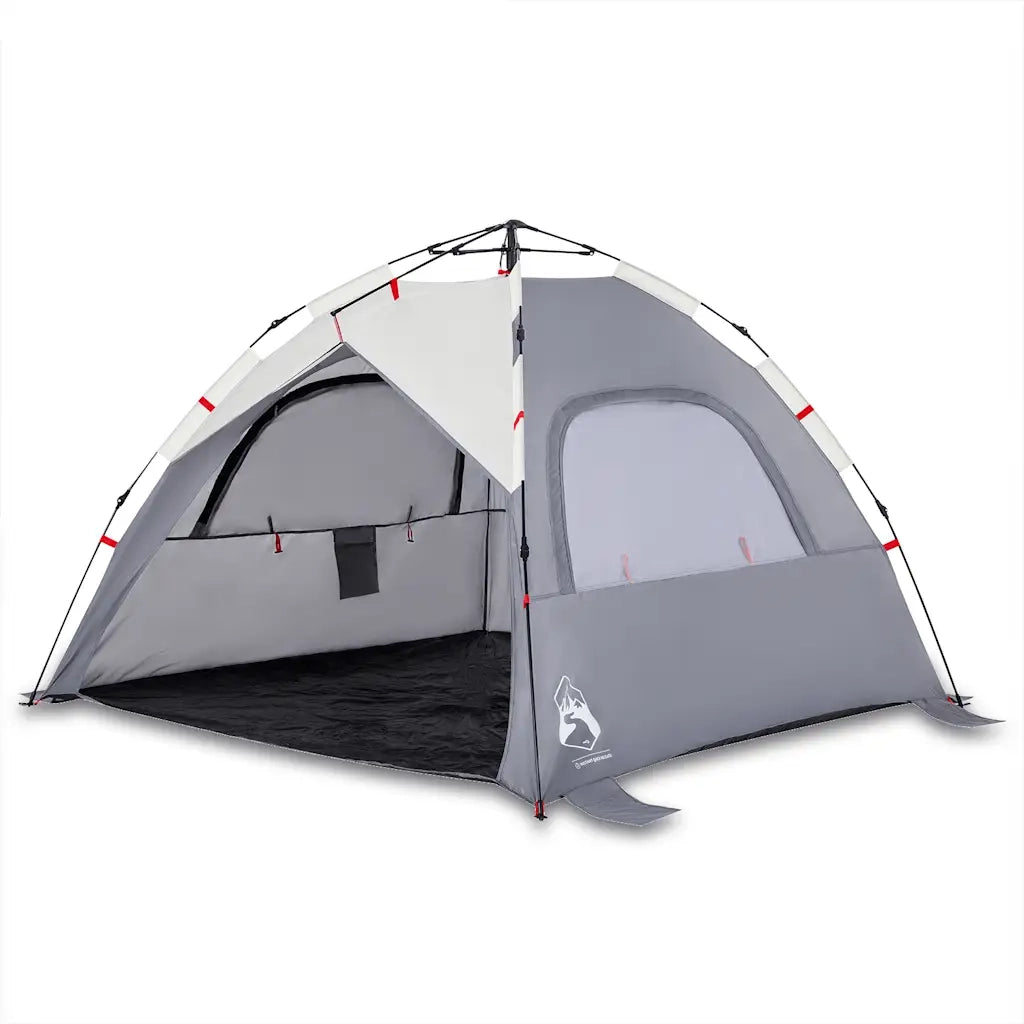 Tenda da Spiaggia 3 Persone-Tenda da campeggio Grigio Rilascio Rapido Impermeabile 713644