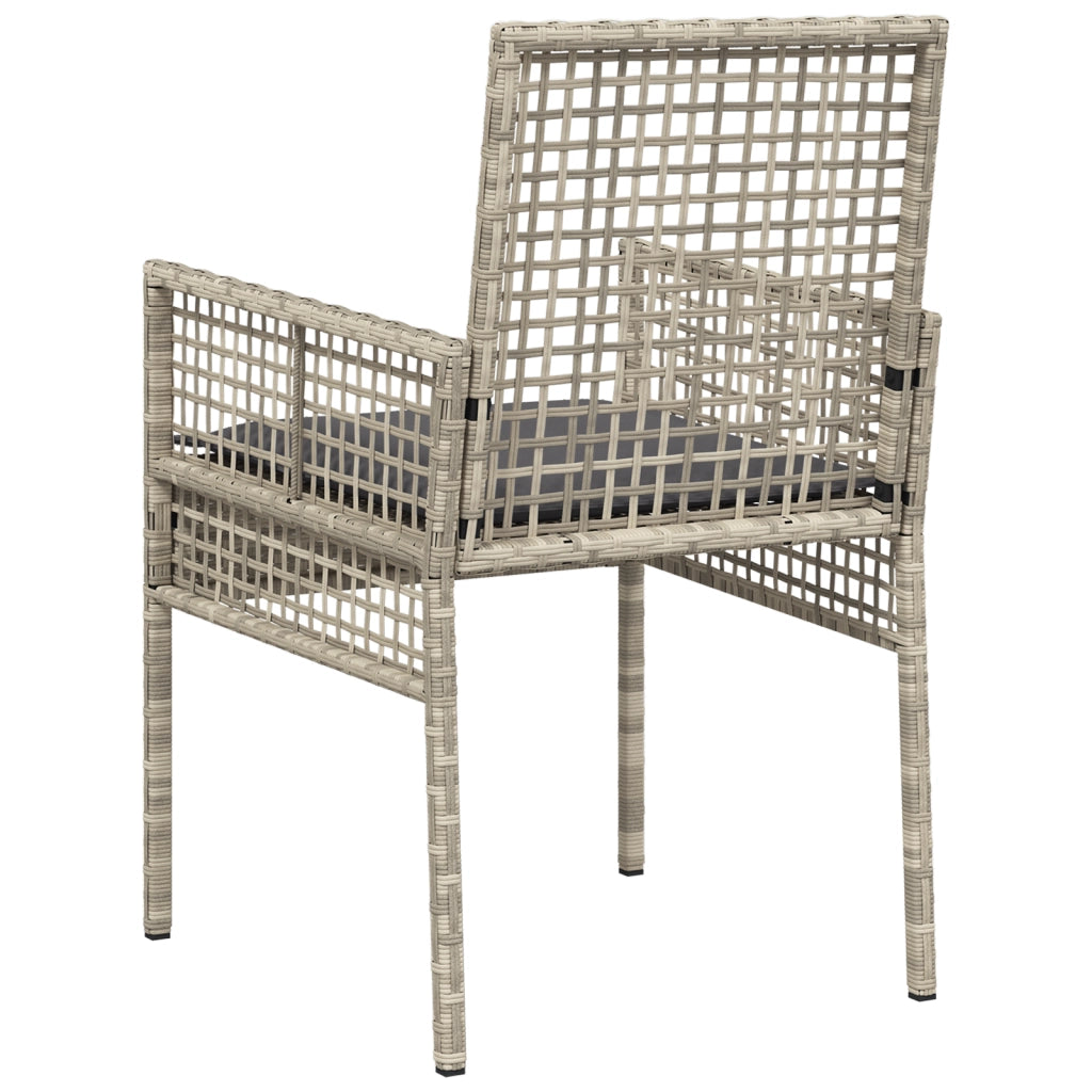 Sdraio da giardino  2 pcs con cuscini Grigio chiaro Polyrattan
