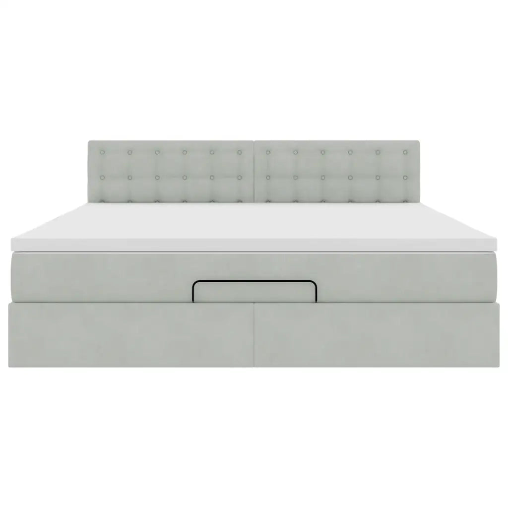 Struttura Letto Pouf con Materasso 160x200 cm in Velluto