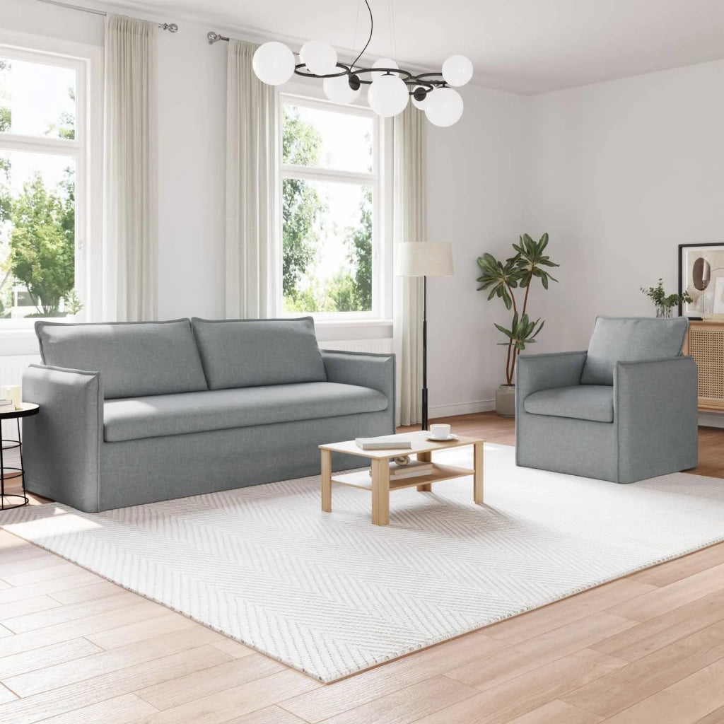 Set di divani 2 pcs Grigio Chiaro 196 x 82 x 85 cm Tessuto 3407611