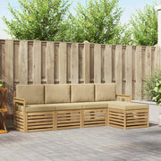 Set di divani da esterno 5 pcs Bianco e Beige