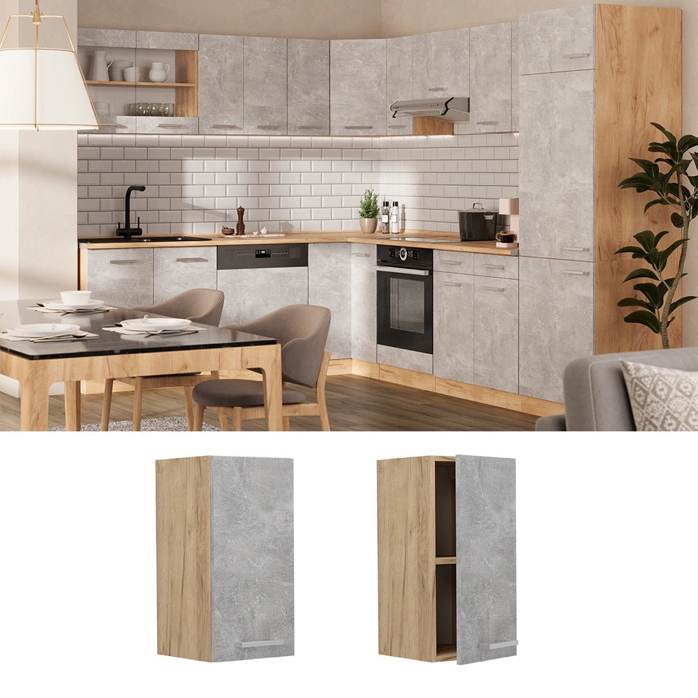 Pensile da cucina R-Line Calcestruzzo/Rovere dorato 30 cm Vicco