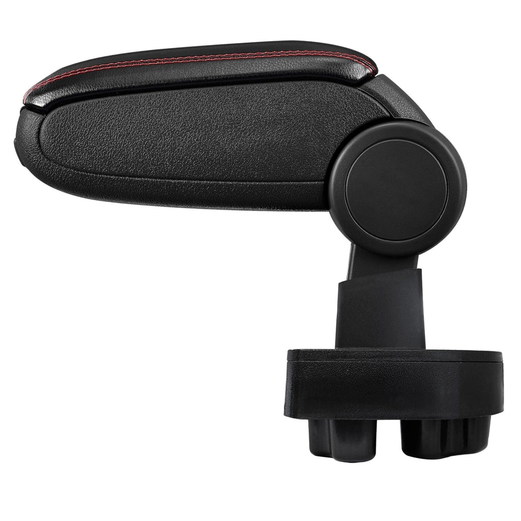 Bracciolo centrale per Opel Corsa C / Opel Combo C con scomparto imbottito in similpelle nera con cuciture rosse 03_0000571