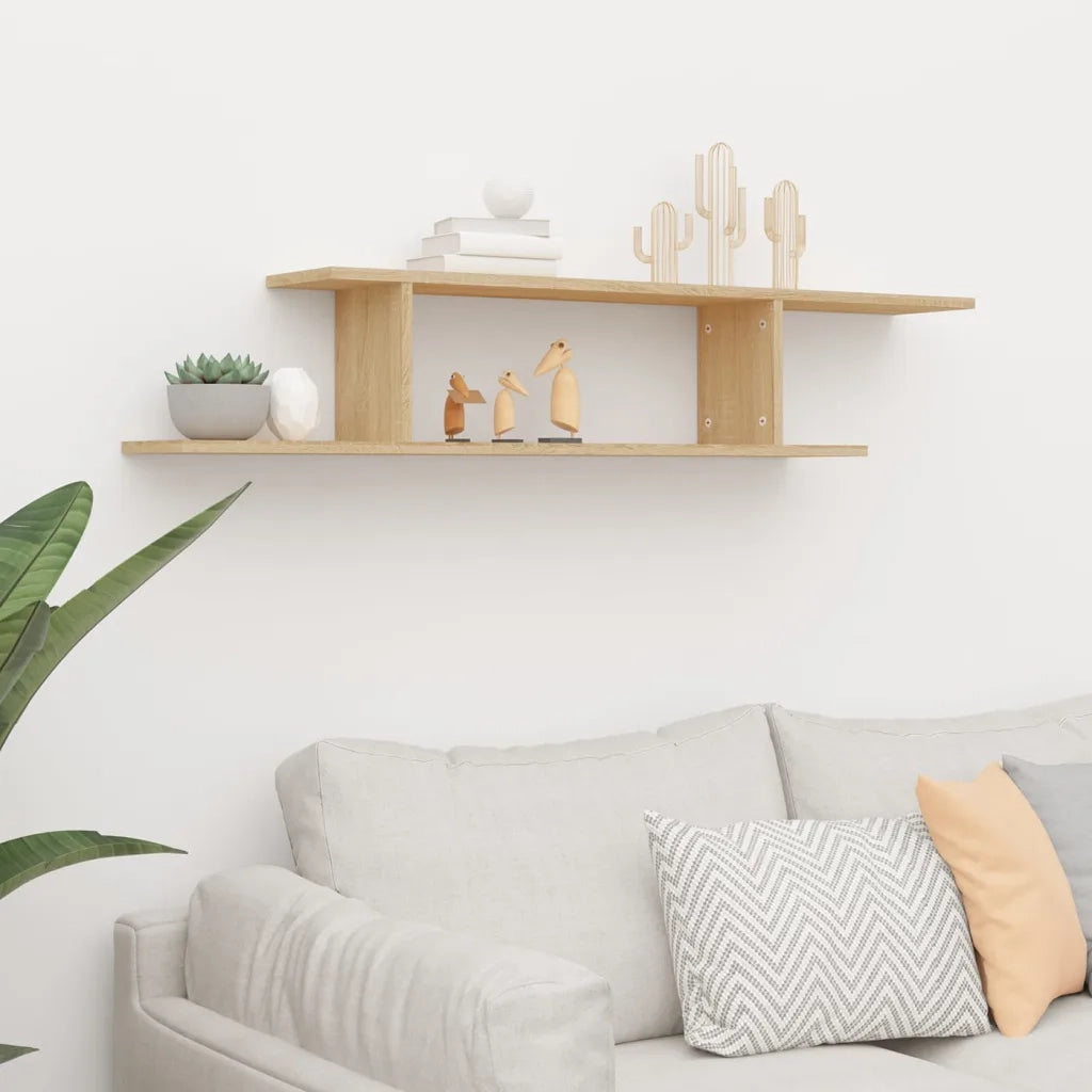 Scaffale TV Parete | Armadietto TV | Mobile Porta TV Rovere Sonoma 125x18x23 cm Legno Multistrato