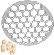 Forma per pelmeni 37 fori - Strumento per formare pasta - Materiale lega di alluminio - Maker per ravioli - Accessori per ristoranti - Diametro 25 cm - Forma per pasta