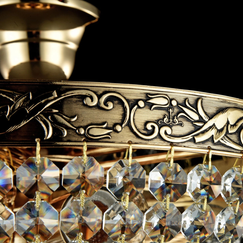 Maytoni Plafoniera contemporanea Palace 6 luci E27 oro antico metallo cristallo