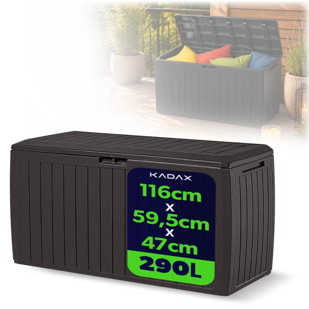 KADAX Garden Box, contenitore da giardino/balcone da 290 litri per balcone/terrazza, grande.