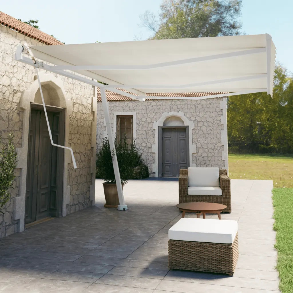 Set Pali per Tenda da Sole Bianco 600x245 cm Ferro 315092