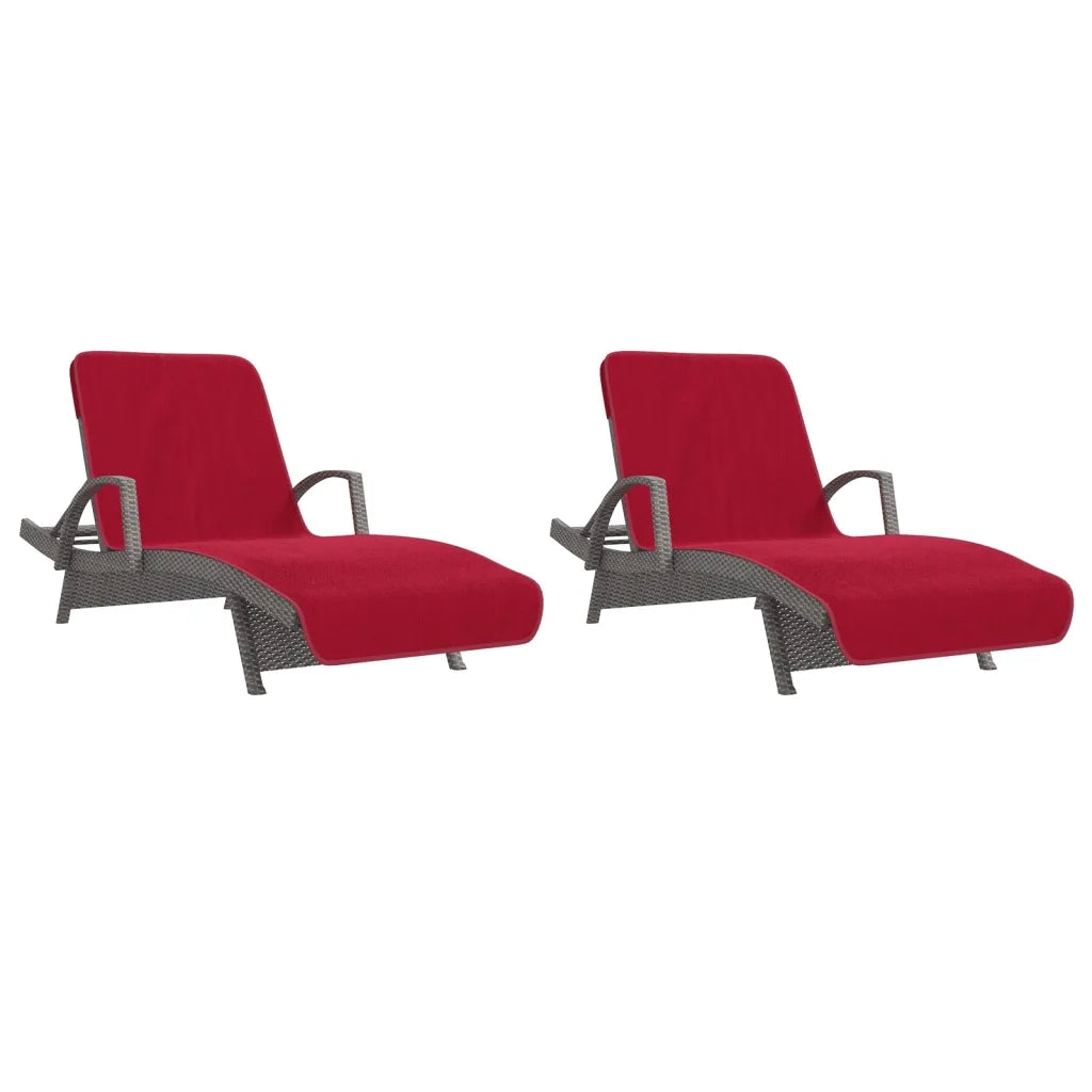 Asciugamani da Spiaggia 2 pz Borgogna 75x200 cm Tessuto 400 GSM 362676
