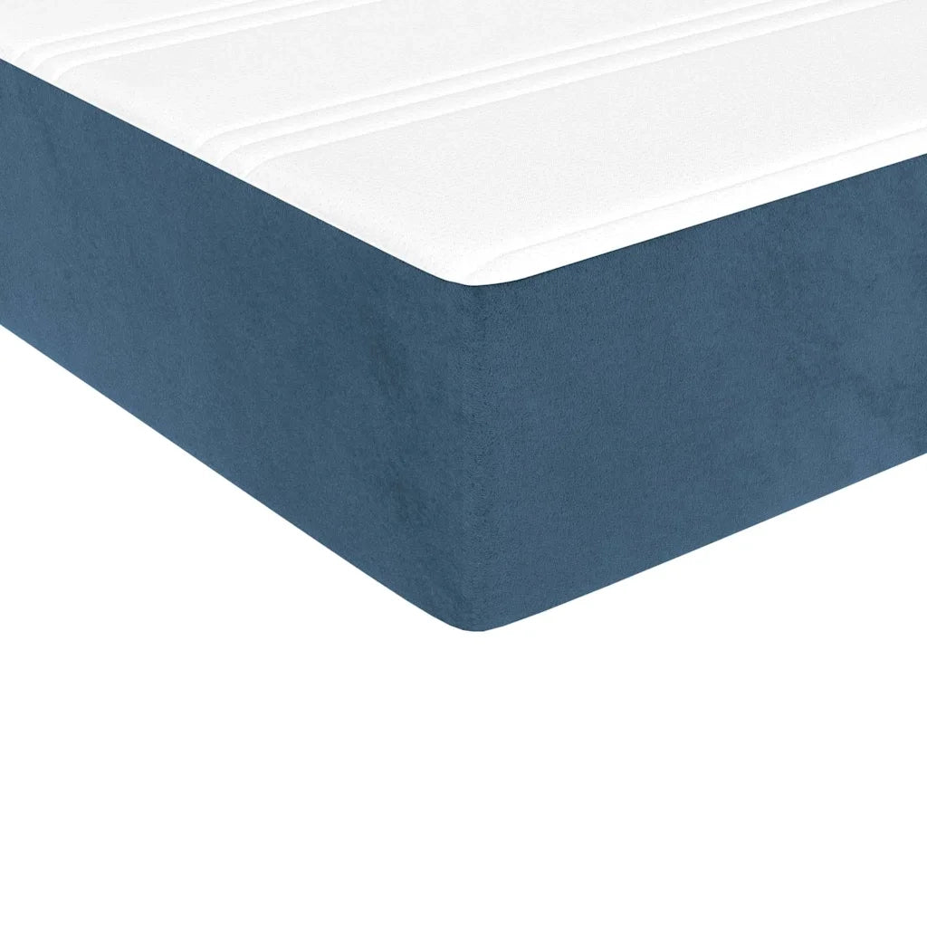 Materasso a Molle-Materasso per letto Blu Scuro 80x220x20 cm in Velluto