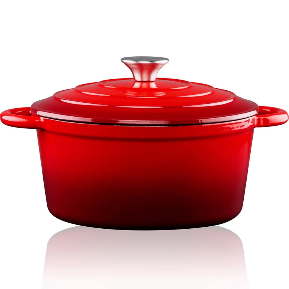 Casseruola con Coperchio Royalty Line Casseruola 24 cm Adatto a Tutti i Fornelli in Ghisa Rosso