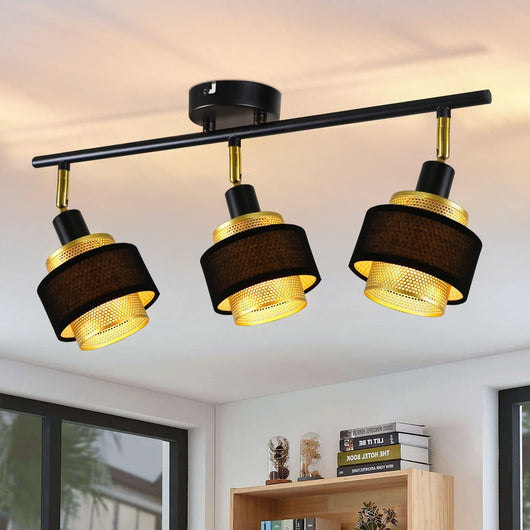 ZMH Faretto da soffitto neri E14 vintage rotanti industriali per corridoio sala pranzo