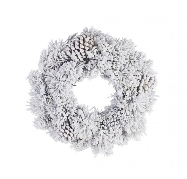 Corona Arves Innevata Diametro 40cm (6 Pezzi)