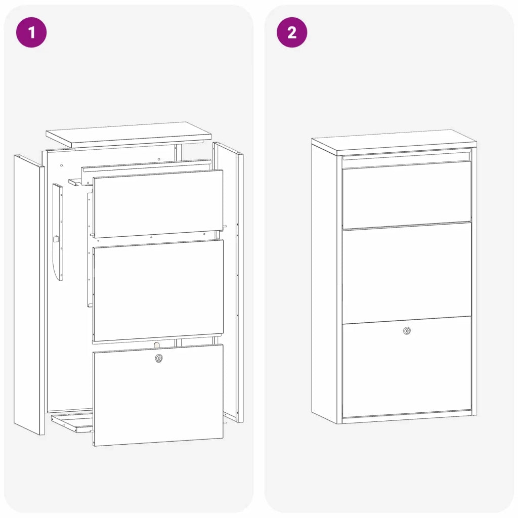 Cassetta per pacchi con porta Antracite 44 x 22 x 82 cm Acciaio CFW9780348