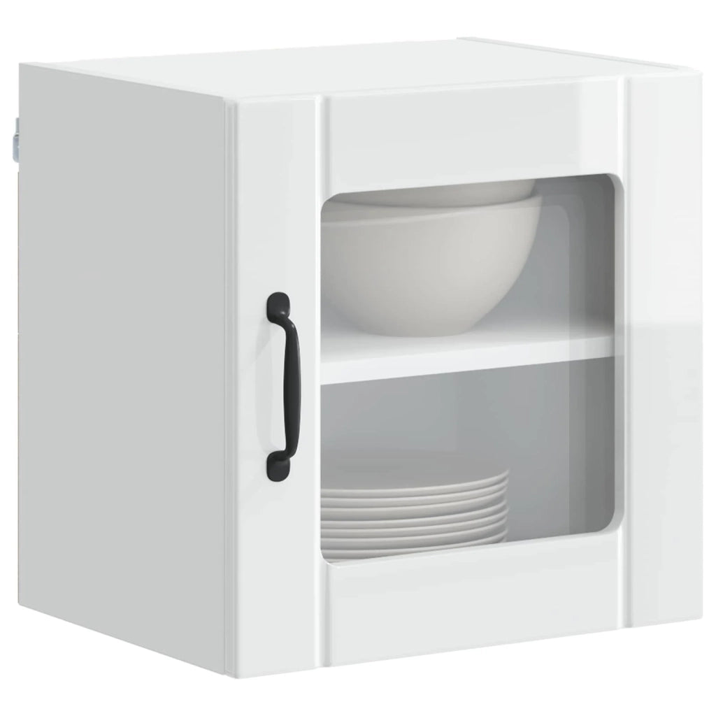 Mobile in vetro da parete LUCCA 2 pcs Bianco Lucido