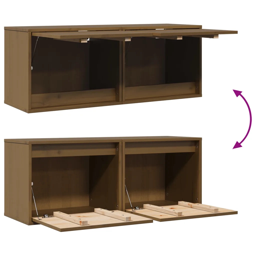 Pensili Miele 2 pz 45x30x35 cm in Legno Massello di Pino cod mxl 33056