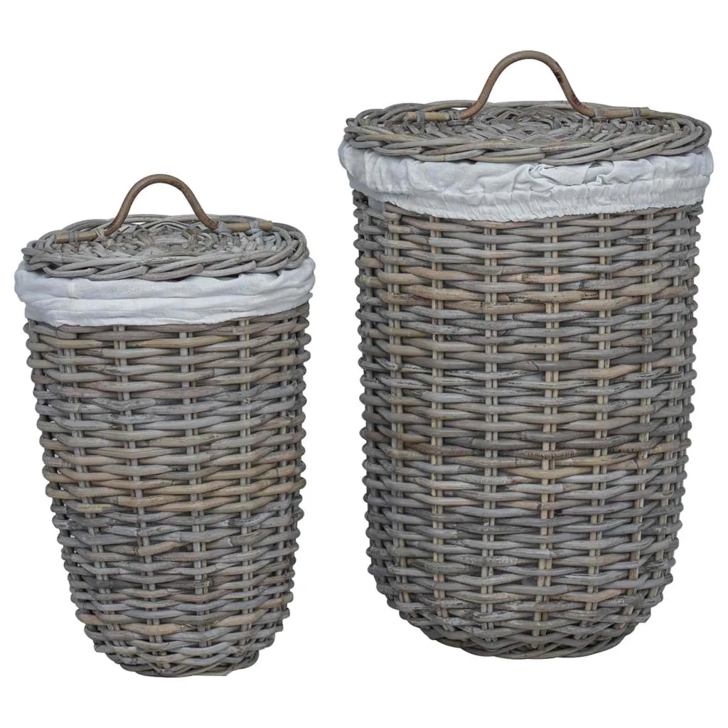 Cesto per la biancheria con coperchio GENDT 2 pz Rattan Kubu 42020973