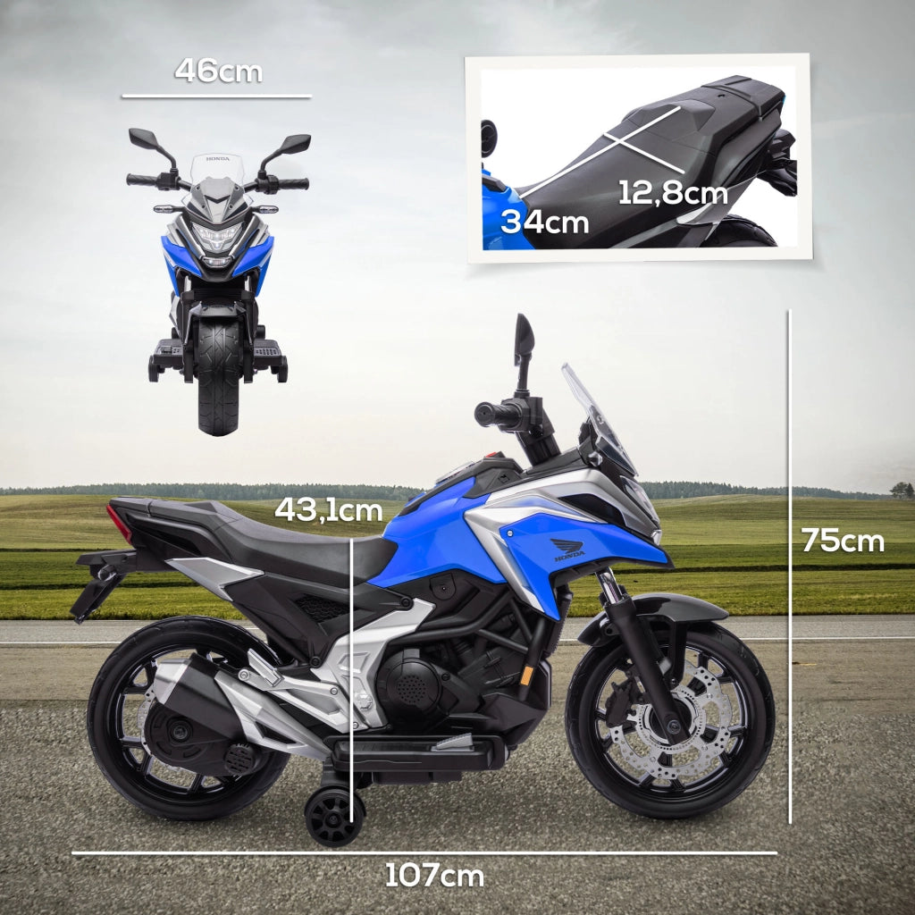 Moto elettrica per bambini ¨C zephmum ¨C 3-6 anni, con musica, fari blu