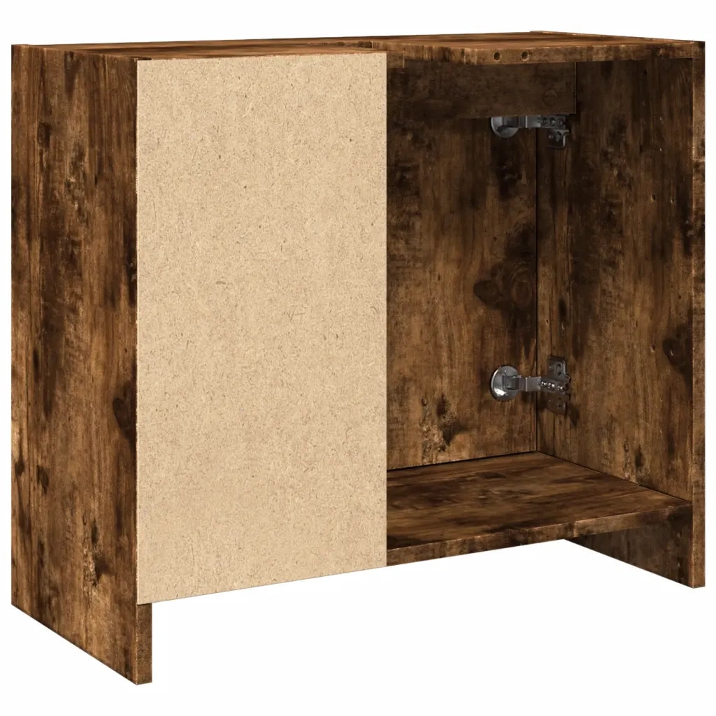 Mobile Lavabo-Armadietto da bagno Rovere Fumo 63x29x55 cm in Legno Multistrato 322111