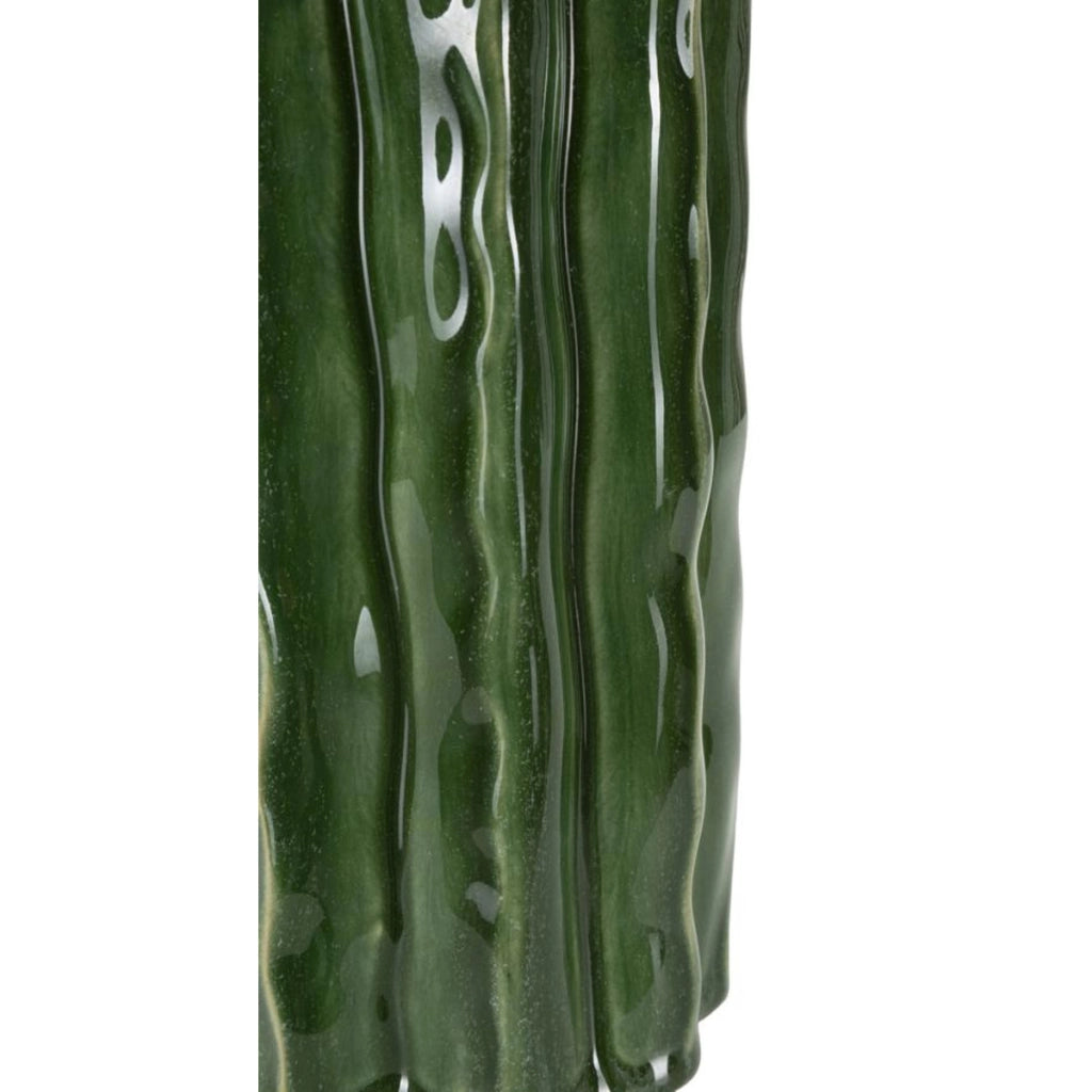 Vaso Decorativo VKH852, Verde, Ceramica, 11,5x11,5x23,5 cm
