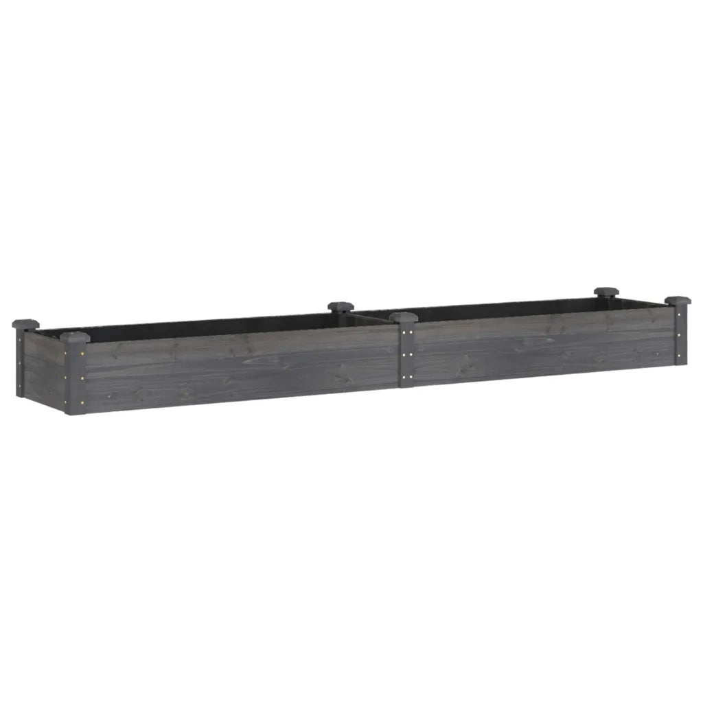 Fioriera Giardino con Fodera Grigia 240x45x25 cm Massello Abete