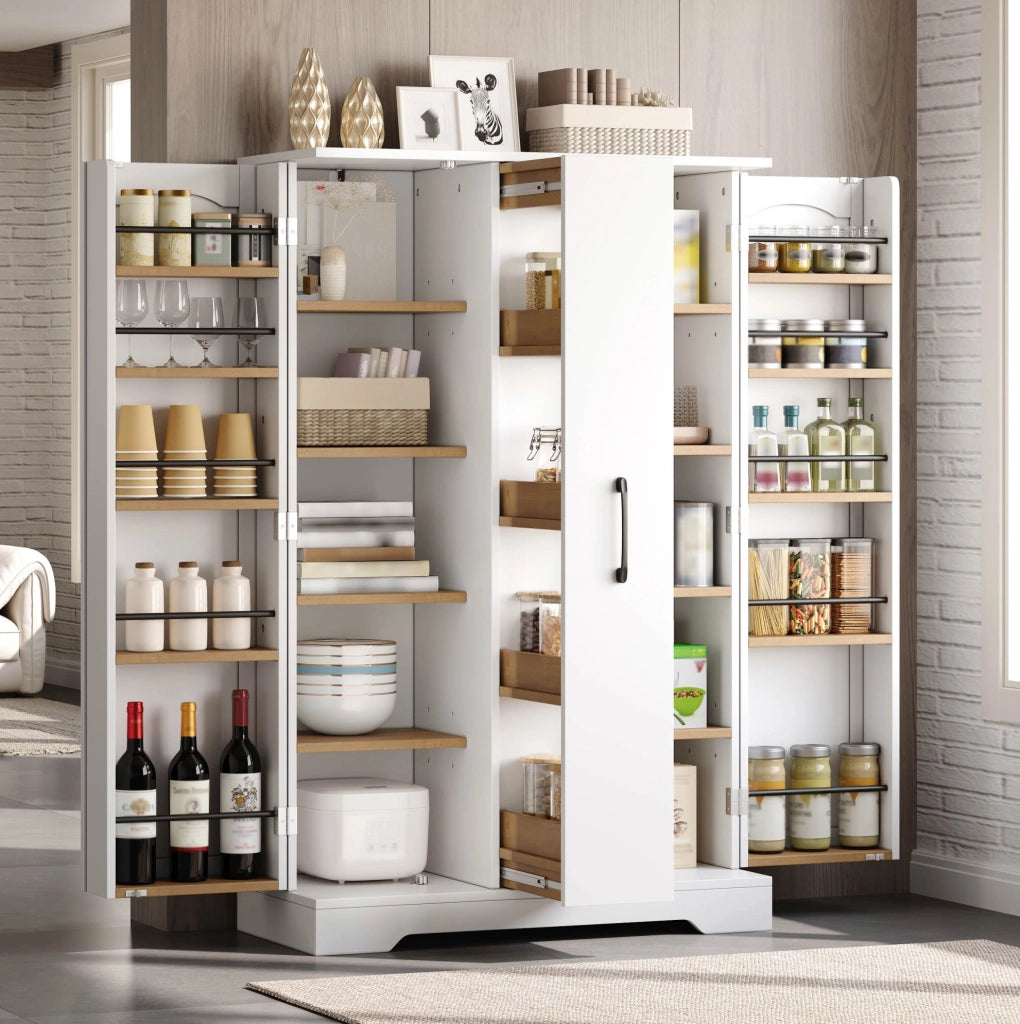 Armadio cucina MDF bianco con estraibile verticale 120×78×35 cm