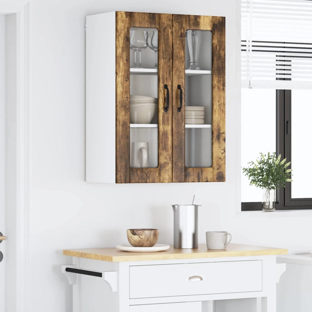 Mobile in vetro da parete LUCCA Rovere Fumo 60 x 31 x 80 cm