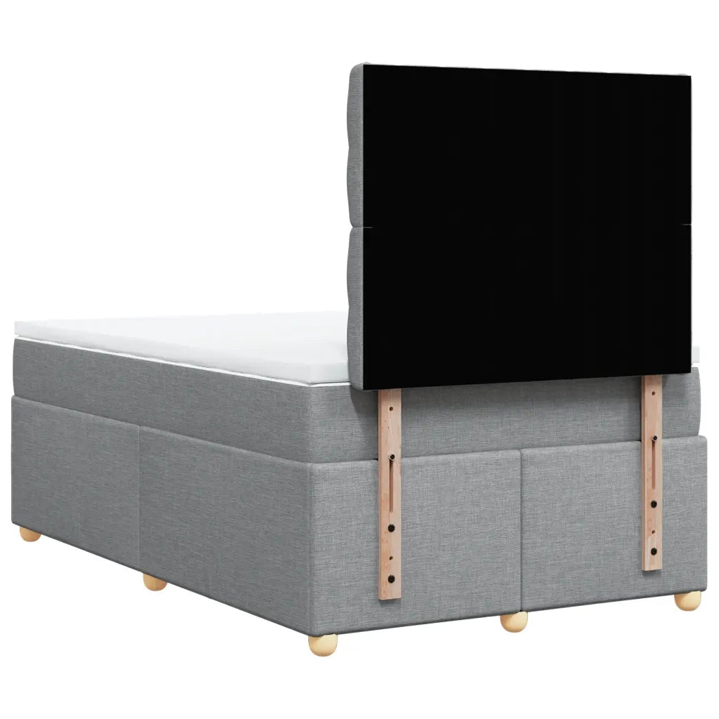 Giroletto a Molle con Materasso Grigio Chiaro 120x190cm Tessuto