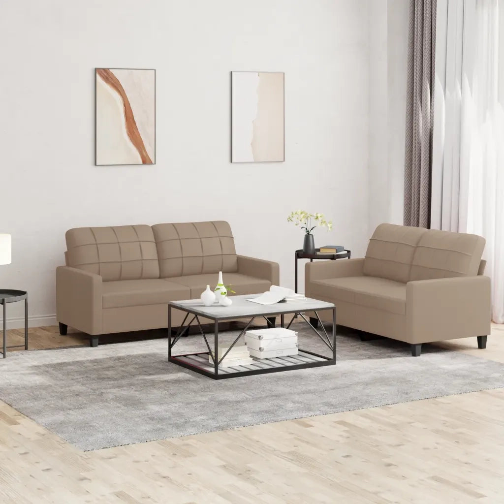 Set di Divani 2 pz con Cuscini cappuccino in Similpellecod mxl 131028