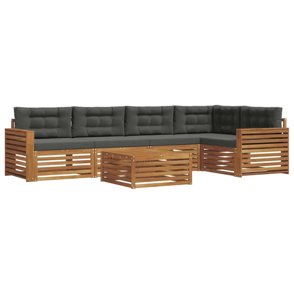 Set di divani da esterno con cuscino 6 pcs Naturale e Antracite 3373507