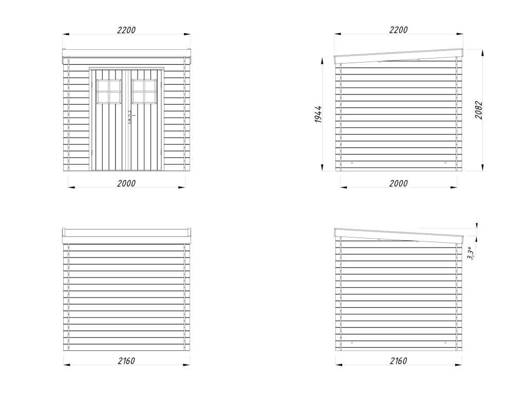 Casetta in legno non trattato Molly B 216X216