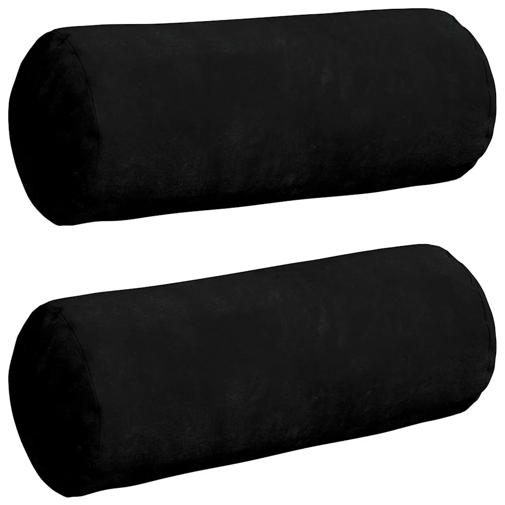 Cuscini a rullo 2 pz | Cuscini per sedie Nero ? 15 x 40 cm Tessuto in Microfibra