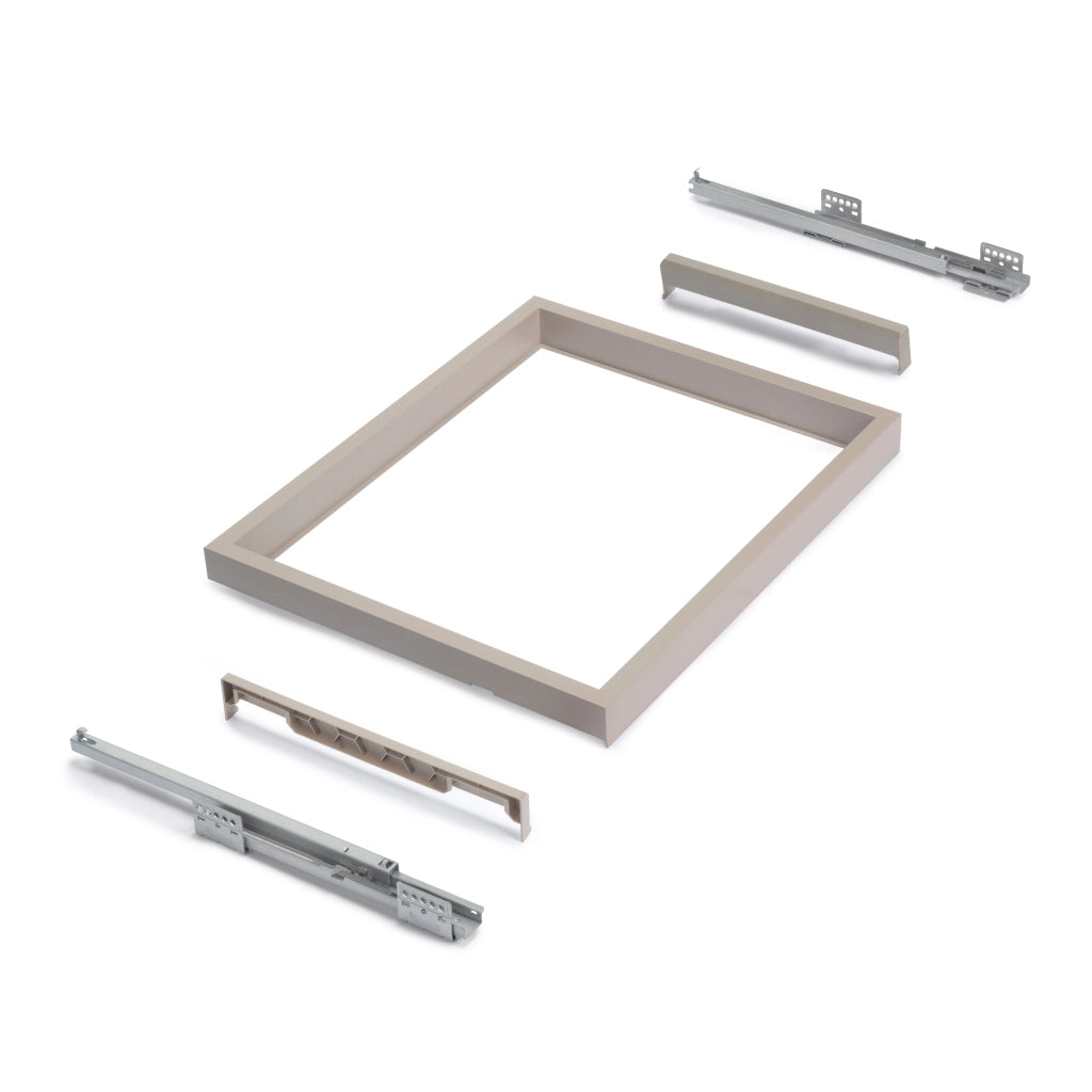 Kit 3 Cestelli e Vassoio per Amadio Regolabile 900 mm Emuca Grigio Pietra