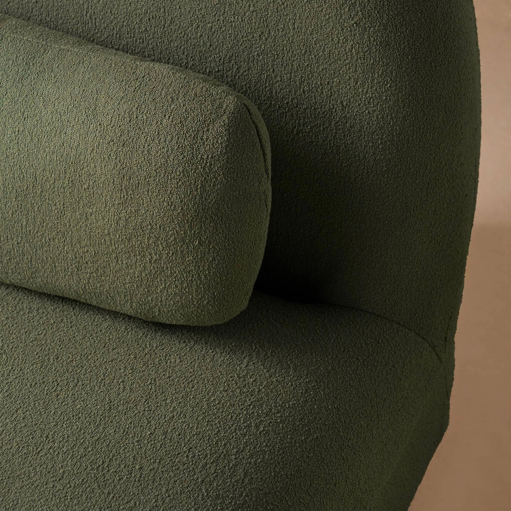 Poltrona girevole 360° bouclé, kaki