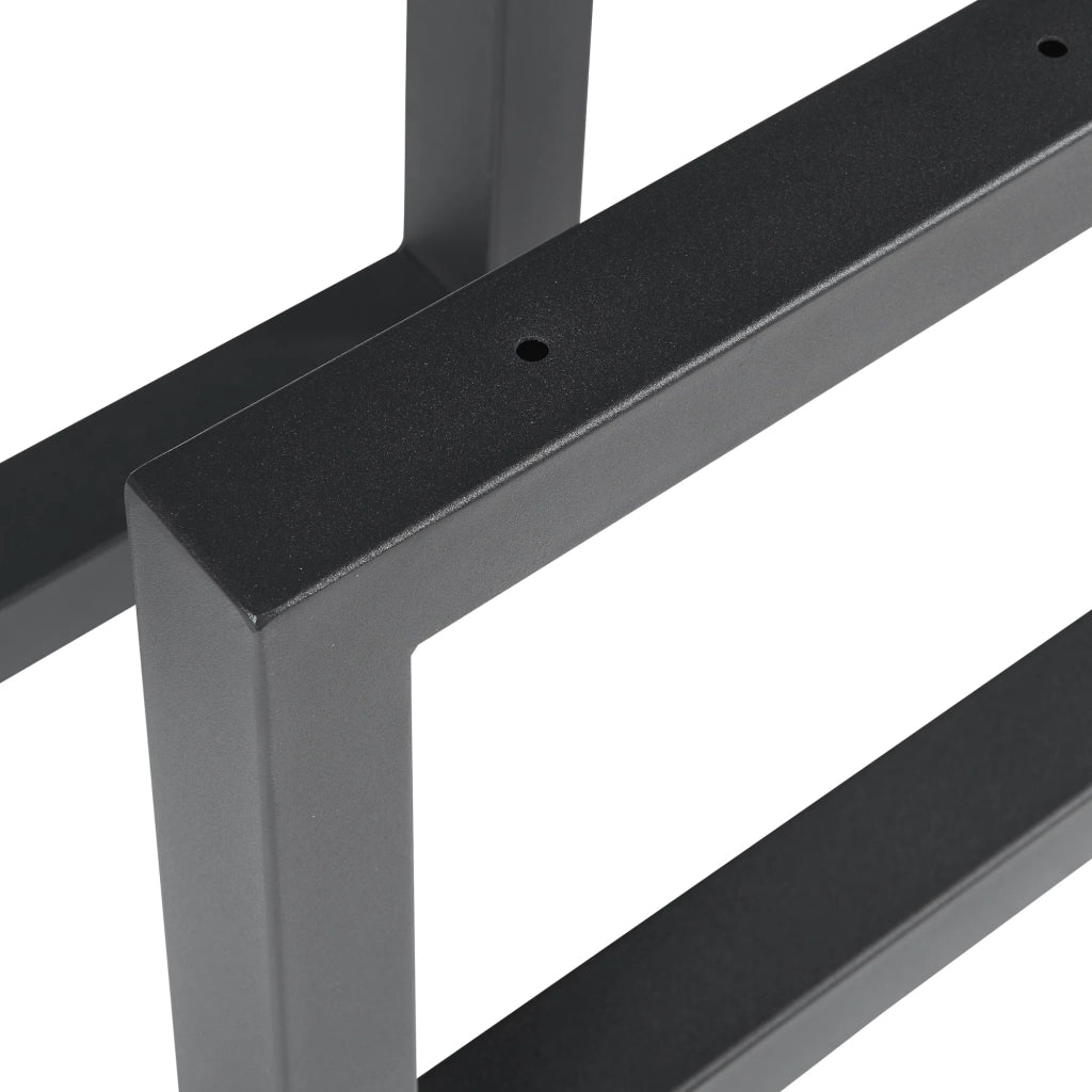 Set di 2 gambe per tavolo da arredamento moderno design originale 35 x 50 cm acciaio nero 03_0009673