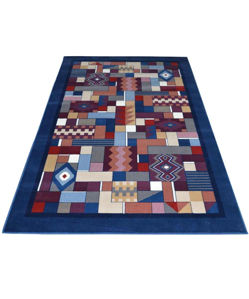 Tappeto passatoia ROYAL GAMMA 2064 BLU AZZURRO cm.100x150 arredo salotto disegno moderno geometrico arredo casa