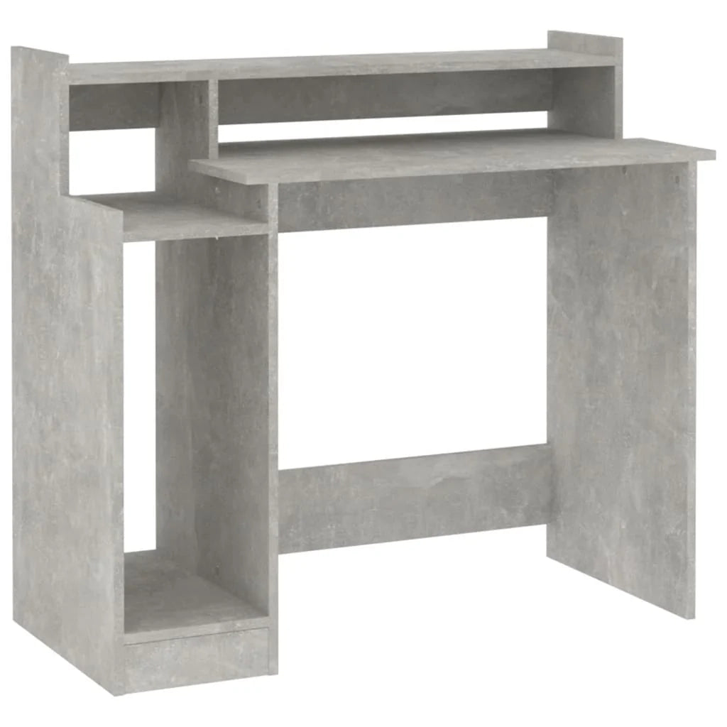 Scrivania tavolo postazione di lavoro mobile per computer scrivania da studio con luci a LED 97 x 45 x 90 cm legno ingegnerizzato grigio 02_0023804