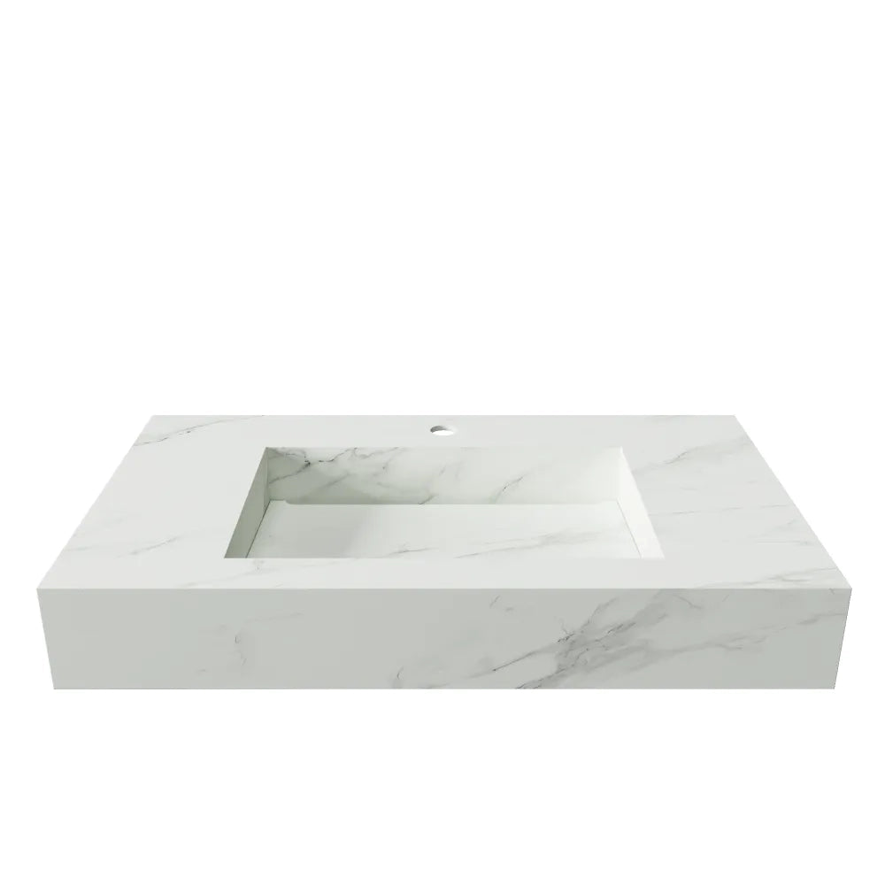 Lavabo sospeso in hpl 80cm calacatta bianco | Ledro