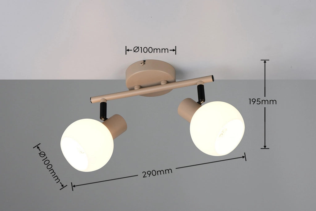 Plafoniera spot orientabile beige 2xE14 BOBA RL