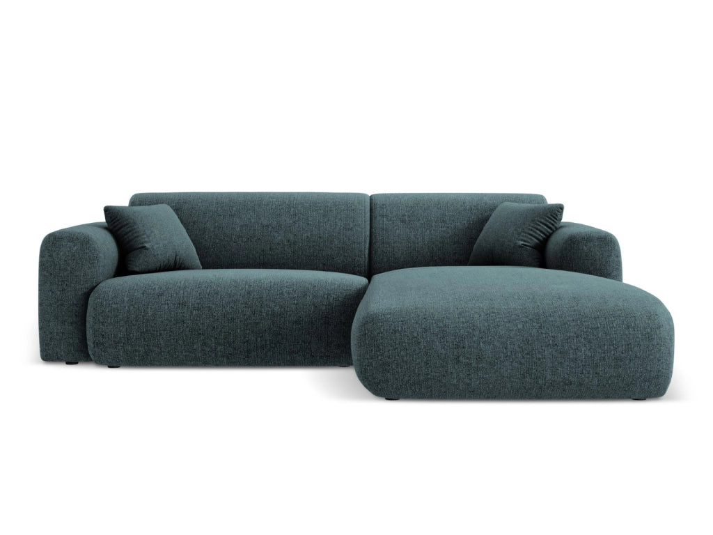 Cosmopolitan Design - Divano angolare destro "Nolio" 4 posti in ciniglia petrolio 