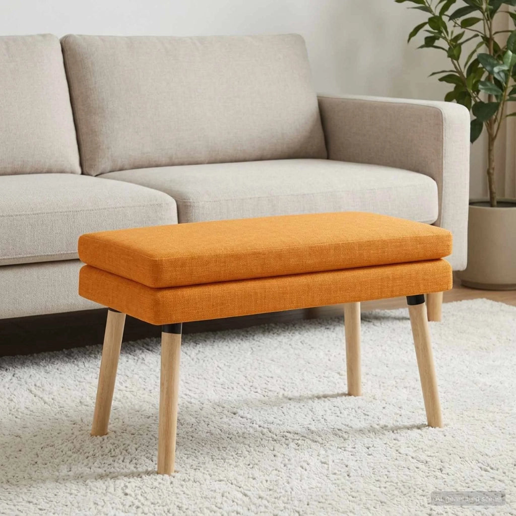 Panchina a doppio strato Giallo Scuro 80 x 40 x 47 cm Tessuto 42038440
