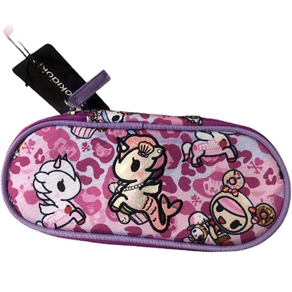 Trade Shop - Astuccio Ovale Organizzato Rosa Portapastelli Penne Accessori Scuola Per Bambine -