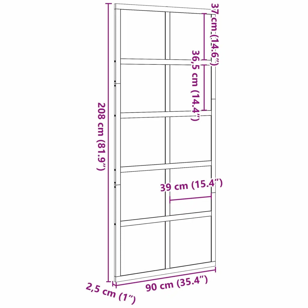 Porta del fienile Marrone cerato 90 x 208 cm