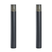 Set di 2 lampioni da giardino in alluminio nero, 60 cm, lampade da vialetto, illuminazione da esterno, design moderno