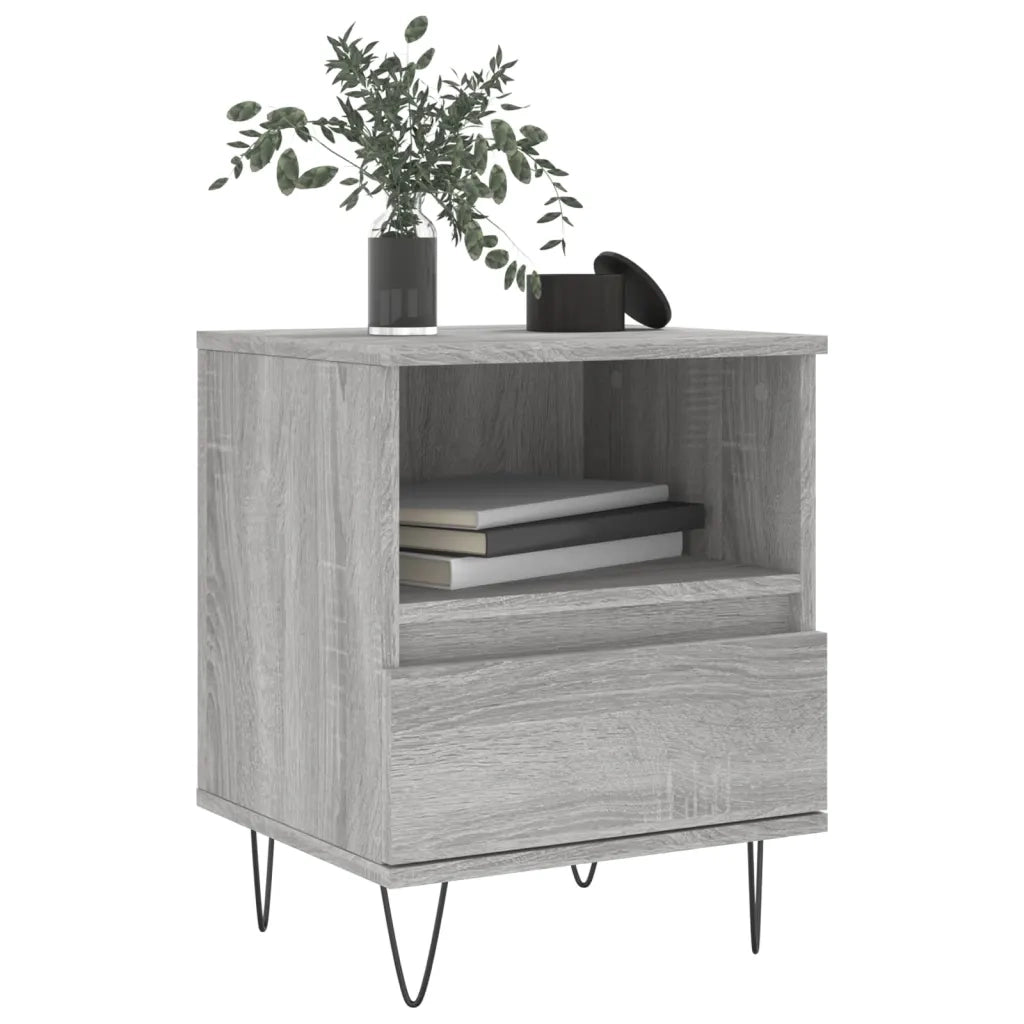 Comodino-Tavolino da notte Grigio Sonoma 40x35x50 cm in Legno Multistrato 750211