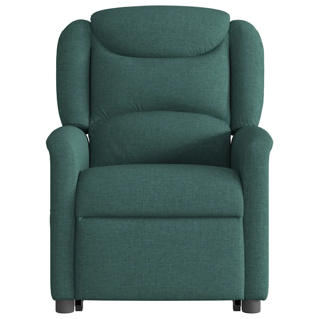 Poltrona Alzapersona Reclinabile Elettrica Verde Scuro Tessuto 3303220