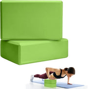 Set di 2 blocchi di EVA - Blocchi di schiuma EVA ad alta densità per supporto e profondità di pose, miglioramento della forza, dell'equilibrio e della flessibilità - Leggeri, ideali per uso domestico o in palestra - verde